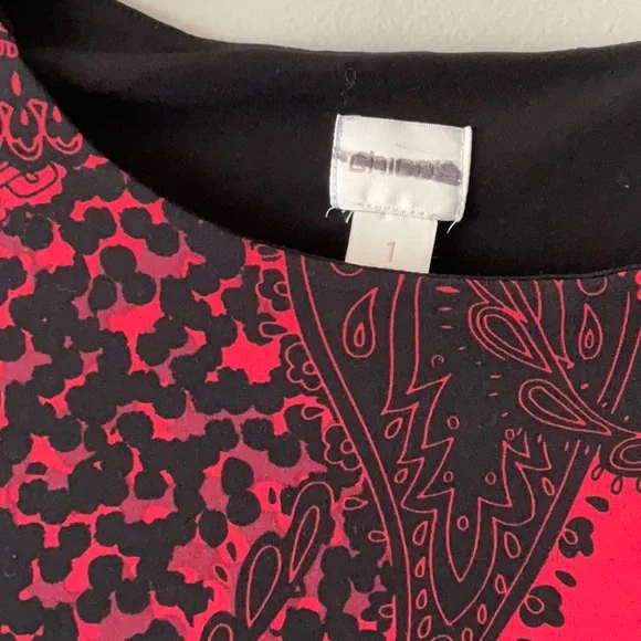 Chico’s Red and Black Paisley Dress - Picture 3 of 6